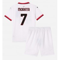 AC Milan Alvaro Morata #7 Vonkajší Detský futbalový dres 2024-25 Krátky Rukáv (+ trenírky)